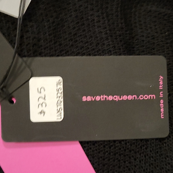 Poncho Coverup Black Save the Queen S/M Made Italy - Picture 6 of 8